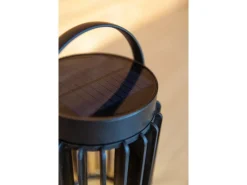 Lutec LED-Solar-Außentischleuchte Kozy 1-flammig Schwarz Ø 13,7 cm x 18,6 cm