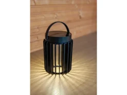 Lutec LED-Solar-Außentischleuchte Kozy 1-flammig Schwarz Ø 13,7 cm x 18,6 cm