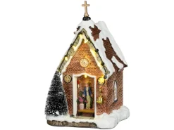 Luville Weihnachtsdorf Miniatur-Kapelle mit Maria 10 cm x 9,5 cm x 17 cm