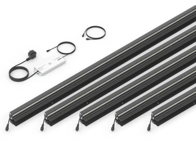 LyghtUp LED-Zaunbeleuchtung Set 5 x LED-Leiste 173,3 cm Netzteil Anthrazit