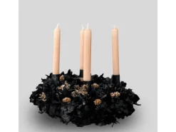 Lykke&You Adventskranz Winter Noir in Schwarz Gold