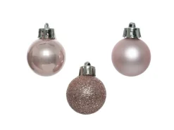 Marelida Christbaumkugel Weihnachtskugel Bruchfest Glänzend Matt Glitzernd Rosa 14 Stk