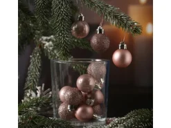 Marelida Christbaumkugel Weihnachtskugel Bruchfest Glänzend Matt Glitzernd Rosa 14 Stk