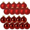 Marelida Christbaumkugel Weihnachtskugel Glas 6cm Glänzend Matt Rot 20er Set Baumkugel