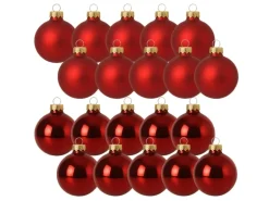 Marelida Christbaumkugel Weihnachtskugel Glas 6cm Glänzend Matt Rot 20er Set Baumkugel