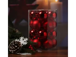 Marelida Christbaumkugel Weihnachtskugel Glas 6cm Glänzend Matt Rot 20er Set Baumkugel