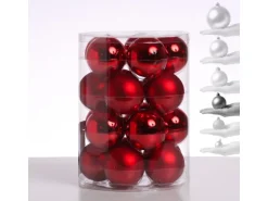 Marelida Christbaumkugel Weihnachtskugel Glas 6cm Glänzend Matt Rot 20er Set Baumkugel