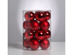 Marelida Christbaumkugel Weihnachtskugel Glas 6cm Glänzend Matt Rot 20er Set Baumkugel