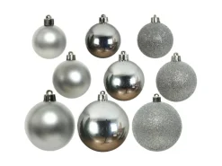 Marelida Christbaumkugel Weihnachtskugel Bruchfest Glänzend Matt Glitzernd Silber 26er