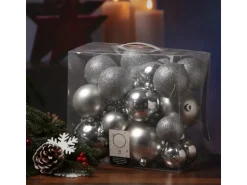 Marelida Christbaumkugel Weihnachtskugel Bruchfest Glänzend Matt Glitzernd Silber 26er