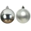 Marelida Christbaumkugel Weihnachtskugel Glas 6cm Glänzend Matt Silber 20er Set Baumkugel