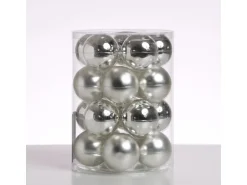 Marelida Christbaumkugel Weihnachtskugel Glas 6cm Glänzend Matt Silber 20er Set Baumkugel
