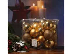 Marelida Christbaumkugel Weihnachtskugel Bruchfest Glänzend Matt Glitzernd Gold 26er