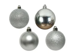 Marelida Christbaumkugeln Weihnachtskugeln Baumschmuck Bruchfest 6cm Silber 30Stück