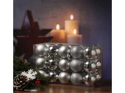 Marelida Christbaumkugeln Weihnachtskugeln Baumschmuck Bruchfest 6cm Silber 30Stück