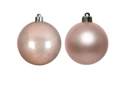 Marelida Christbaumkugeln Weihnachtskugel Baumschmuck Glas 8cm Glänzend Matt Rosa 6er Set