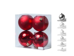 Marelida Christbaumkugeln Weihnachtskugeln Christbaumschmuck Kunststoff Rot 10cm 4St
