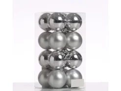 Marelida Christbaumkugeln Weihnachtskugeln Christbaumschmuck Kunststoff 4cm Silber 16St.
