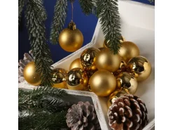 Marelida Christbaumkugeln Weihnachtskugeln Christbaumschmuck Kunststoff 4cm Gold 16St
