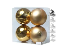 Marelida Christbaumkugeln Weihnachtskugeln Christbaumschmuck Kunststoff Gold 10cm 4St