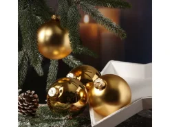 Marelida Christbaumkugeln Weihnachtskugeln Christbaumschmuck Kunststoff Gold 10cm 4St