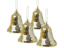 Marelida Christbaumschmuck Glocken Weihnachtsbaumschmuck Im Discokugel Look Gold 4St