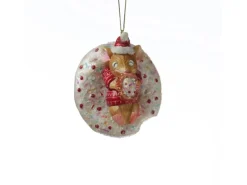 Marelida Christbaumschmuck Maus Mit Donut Süß Weihnachtsbäckerei Glas H 10cm