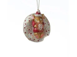 Marelida Christbaumschmuck Maus Mit Donut Süß Weihnachtsbäckerei Glas H  10cm