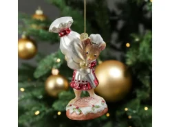 Marelida Christbaumschmuck Maus Mit Spritzbeutel Süß Weihnachtsbäckerei Glas H  14cm