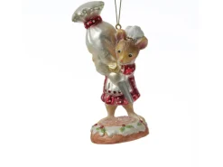 Marelida Christbaumschmuck Maus Mit Spritzbeutel Süß Weihnachtsbäckerei Glas H  14cm