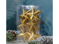 Marelida Christbaumschmuck Sterne Weihnachtsbaumschmuck Bruchfest Gold 6St Kunststoff