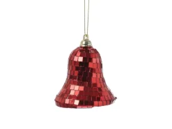 Marelida Christbaumschmuck Glocke Weihnachtsbaumschmuck Im Discokugel Look Rot
