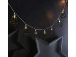 Marelida LED Lichterkette RUBIN Diamant Retro Timer Tischdeko Innen Industriell Schwarz