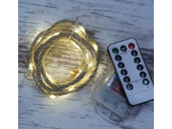 Marelida LED Lichterkette Seil Deko Jute Tau Kordel 2m Timer 8 Funktionen Für Innen Außen