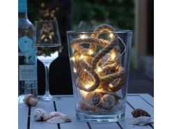 Marelida LED Lichterkette Seil Deko Jute Tau Kordel 5m Timer 8 Funktionen Für Innen Außen