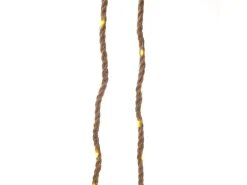 Marelida LED Lichterkette Seil Deko Jute Tau Kordel 40LED 2m Timer Maritim Für Innen