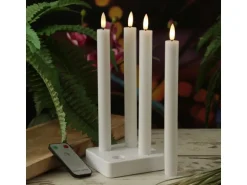 Marelida LED Stabkerzen LISA Tafelkerzen Dinnerkerzen Wiederaufladbar Weiß 4er Set