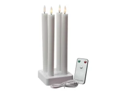 Marelida LED Stabkerzen LISA Tafelkerzen Dinnerkerzen Wiederaufladbar Weiß 4er Set