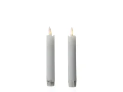 Marelida LED Stabkerzen Tafelkerzen Spitzkerzen Echtwachs Rustik Optik H  15cm Weiß 2St