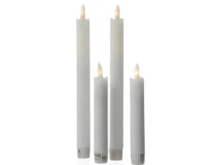 Marelida LED Stabkerzen Tafelkerzen Spitzkerzen Echtwachs Rustik Optik H  15cm Weiß 2St