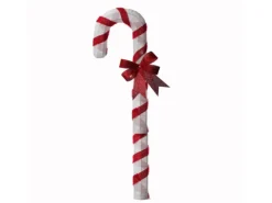 Marelida LED Zuckerstange Mit Schleife XXL Gartendeko Weihnachtsdeko 1,5m Timer Für Außen