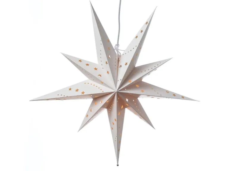 Marelida Papierstern Emma Weihnachtsstern Faltstern Leuchtstern D 58cm Inkl Kabel Weiß