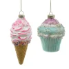 Marelida Weihnachtsbaumschmuck Eis Cupcake Muffin Mit Zuckerperlen Glas Christbaumschmuck