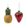 Marelida Weihnachtsbaumschmuck Ananas Erdbeere Glas Christbaumschmuck Obst Frucht