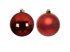 Marelida Weihnachtskugeln Baumschmuck Christbaumkugeln Bruchfest Glänzend Matt Rot 12St