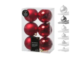 Marelida Weihnachtskugeln Baumschmuck Christbaumkugeln Bruchfest Glänzend Matt Rot 6St