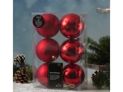 Marelida Weihnachtskugeln Baumschmuck Christbaumkugeln Bruchfest Glänzend Matt Rot 6St