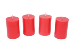 MCW Adventskranz H50 Holz Inkl. 4x Kerzen Rot