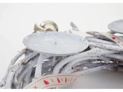 MCW Adventskranz Holz Ø 30cm mit Kerzen Weiß