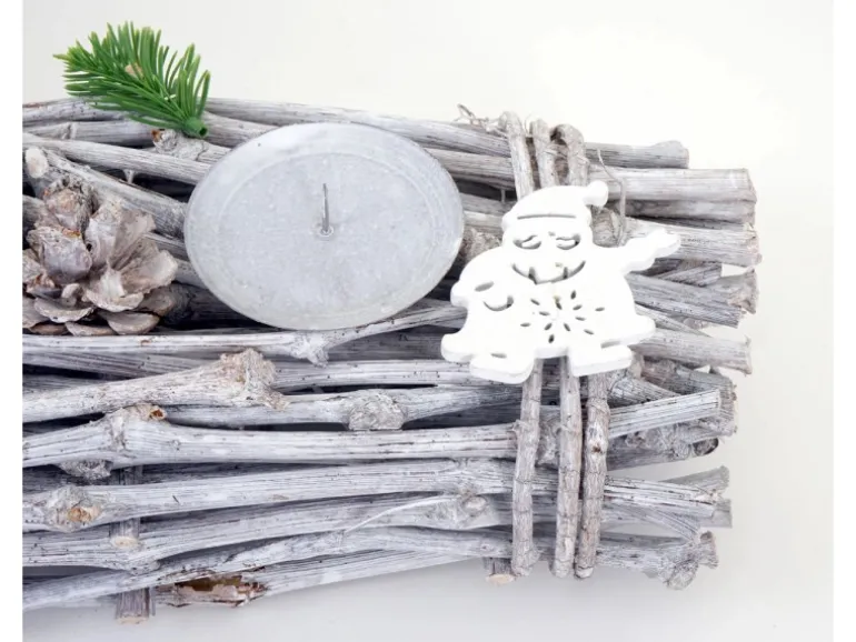 MCW Adventskranz Länglich Holz 60x16x9cm ohne Kerzen